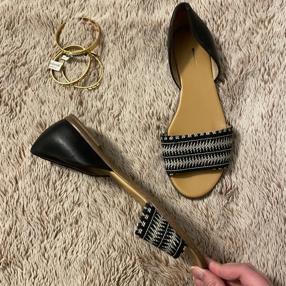 Morgan Woven Peep-toe D'Orsay Flats - Picture 7 of 9